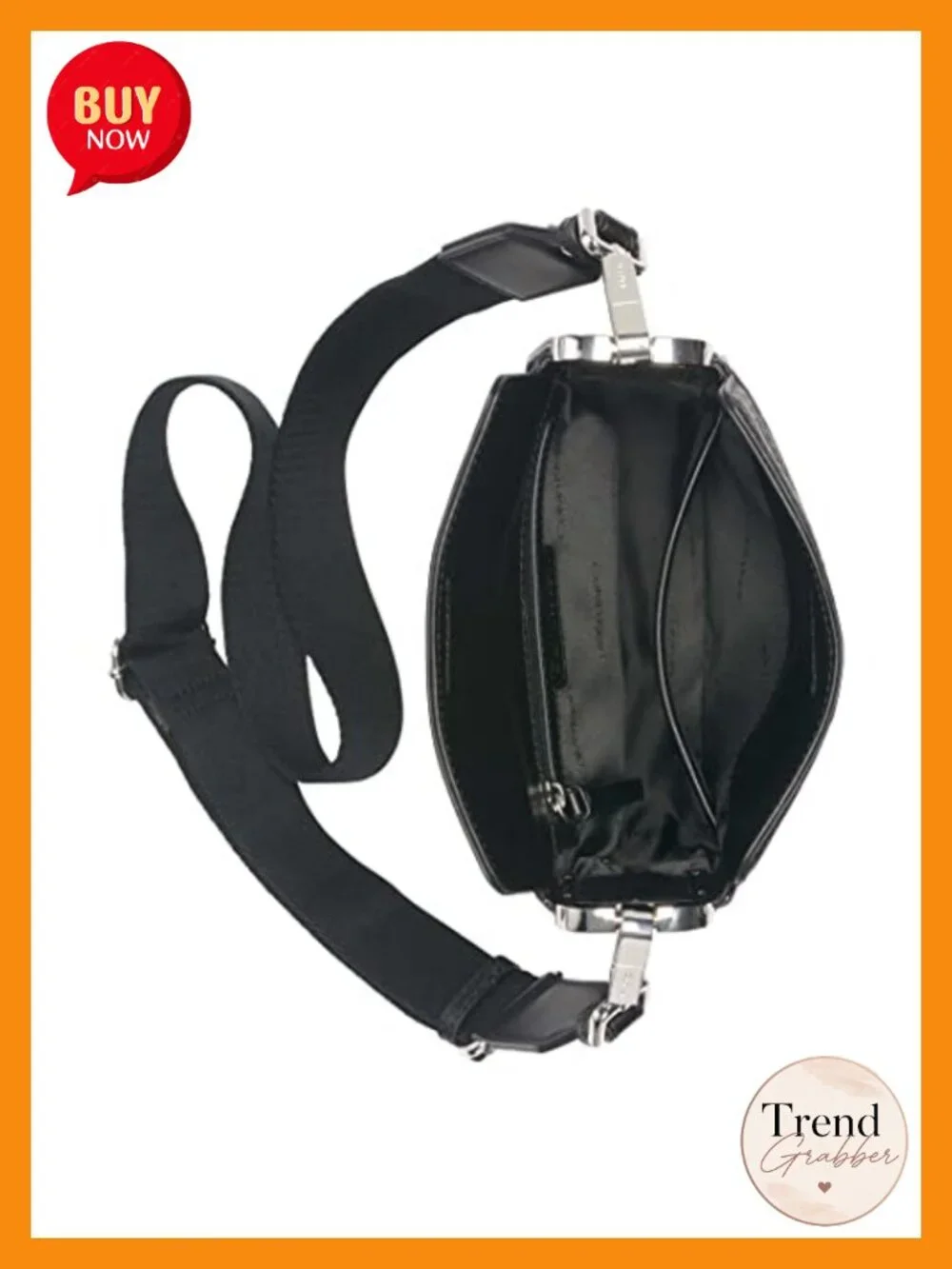Vegan Leather Crossbody Bag with Slip & Zipper Pockets